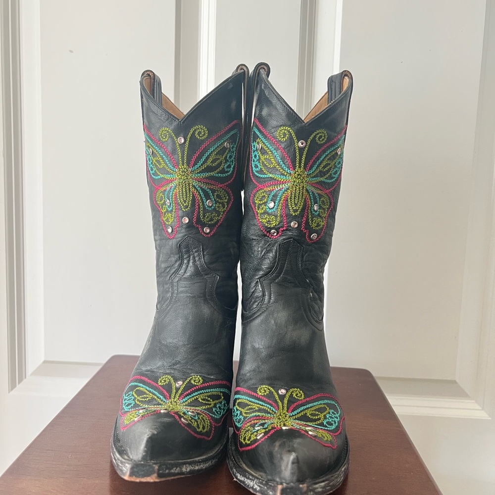 Old Gringo Cowboy Boots with Colorful Butterfly Embroidery w/ Swarovski Crystals